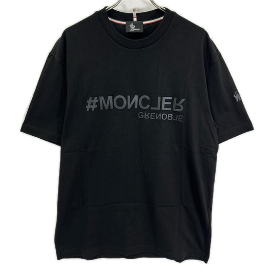 MONCLER 22 Black Rubber Logo T-Shirt Size XL