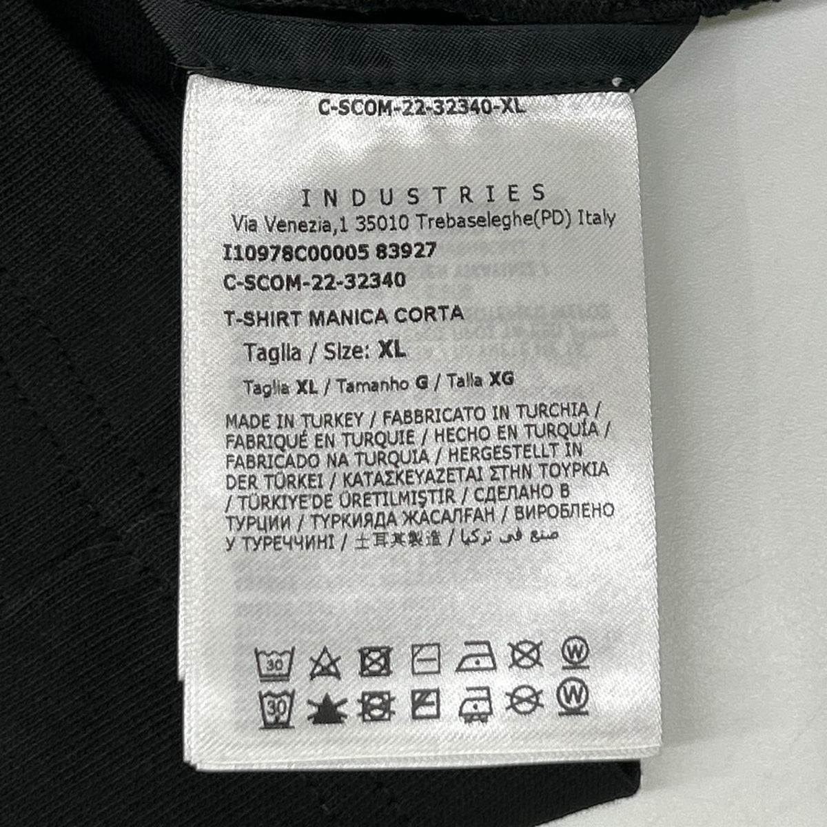 MONCLER 22 Black Rubber Logo T-Shirt Size XL