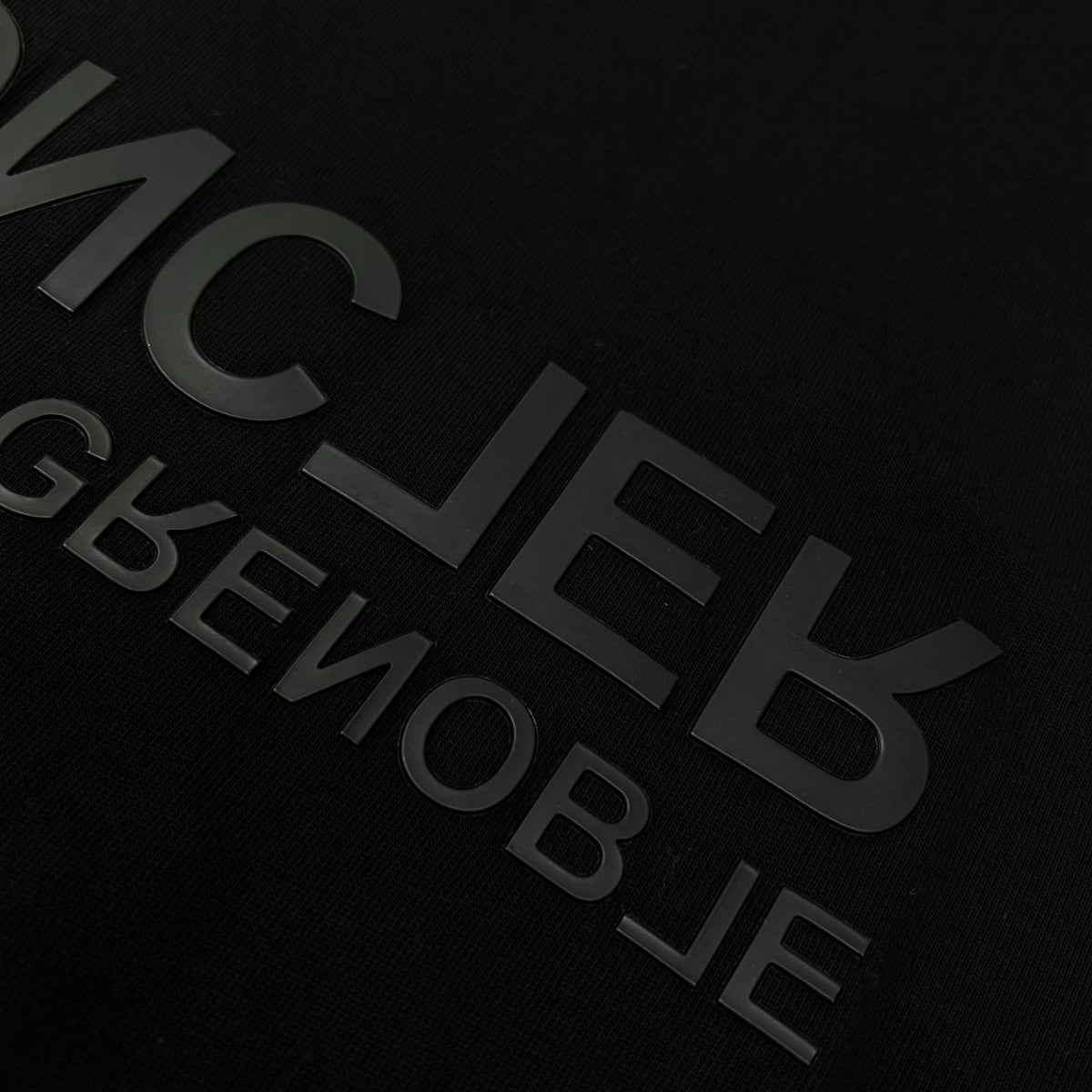 MONCLER 22 Black Rubber Logo T-Shirt Size XL