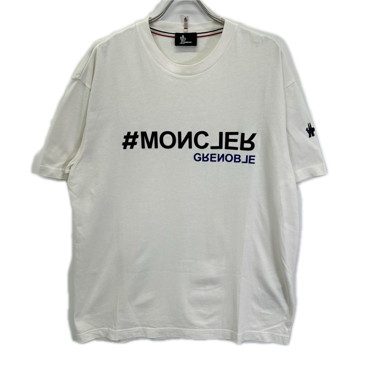 MONCLER 22 White Rubber Logo T-Shirt Size XL