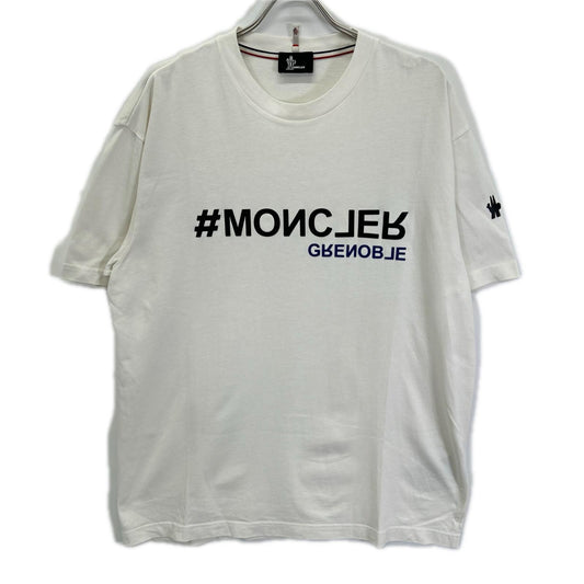 MONCLER 22 White Rubber Logo T-Shirt Size XL