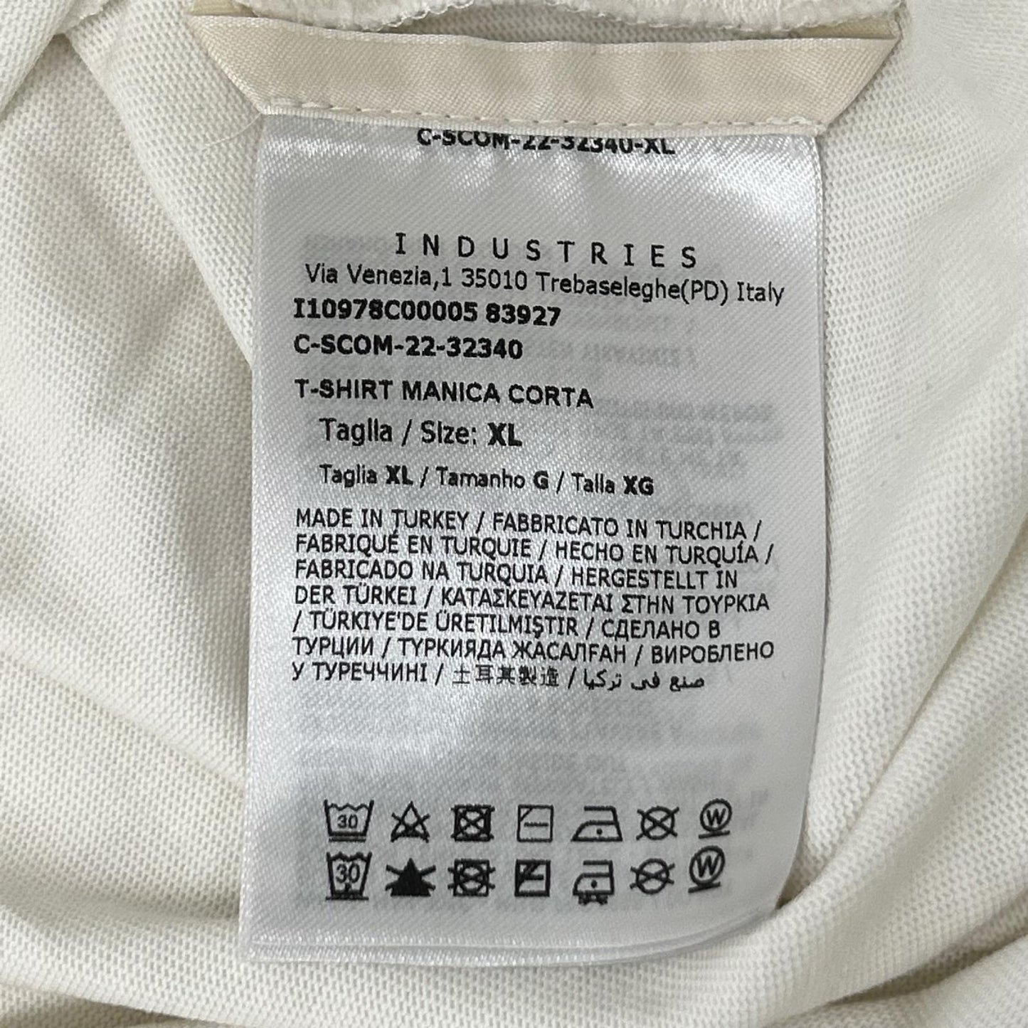 MONCLER 22 White Rubber Logo T-Shirt Size XL