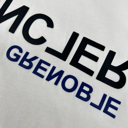 MONCLER 22 White Rubber Logo T-Shirt Size XL