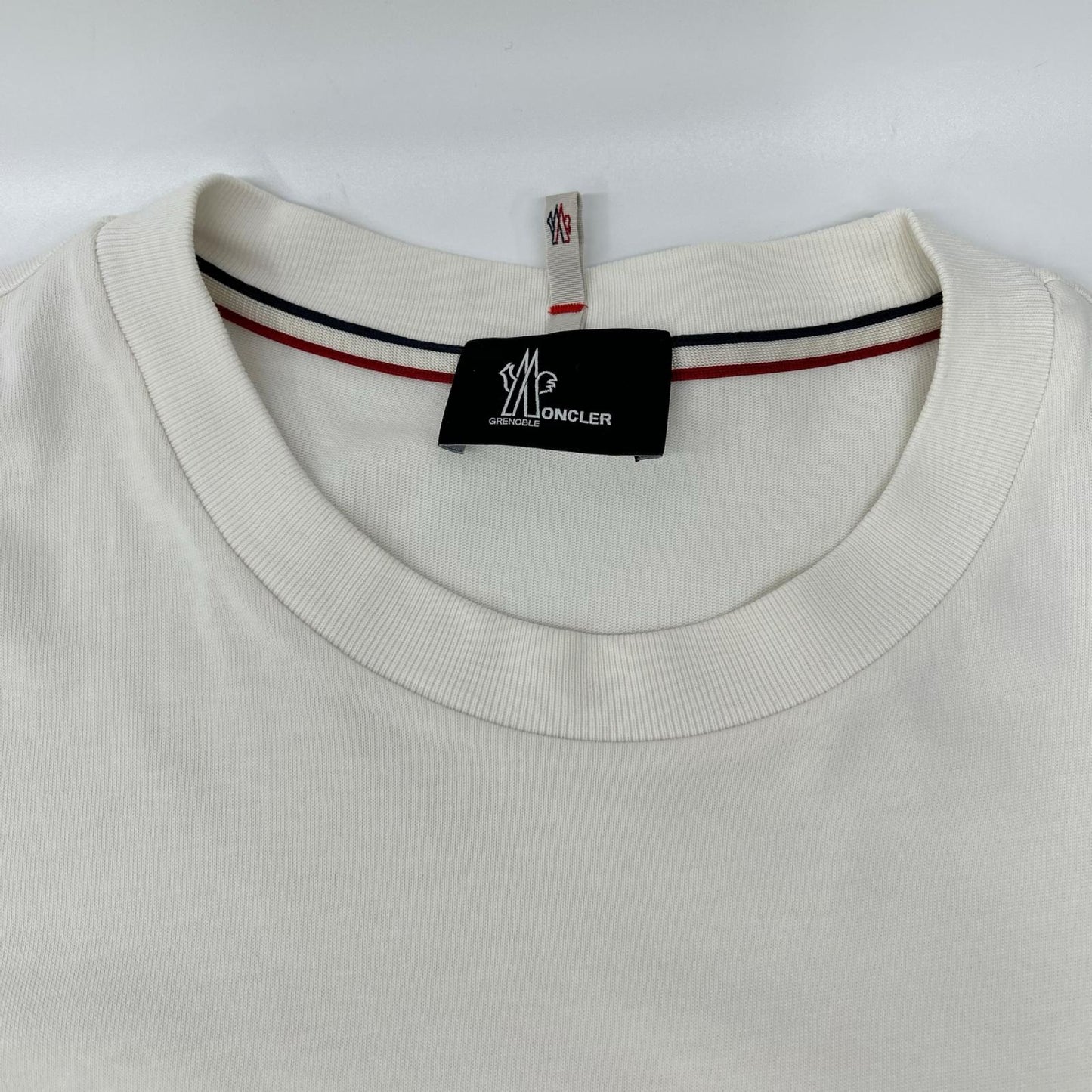 MONCLER 22 White Rubber Logo T-Shirt Size XL