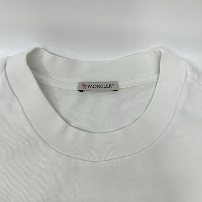MONCLER 22 White Embroidered Logo T-Shirt Size L