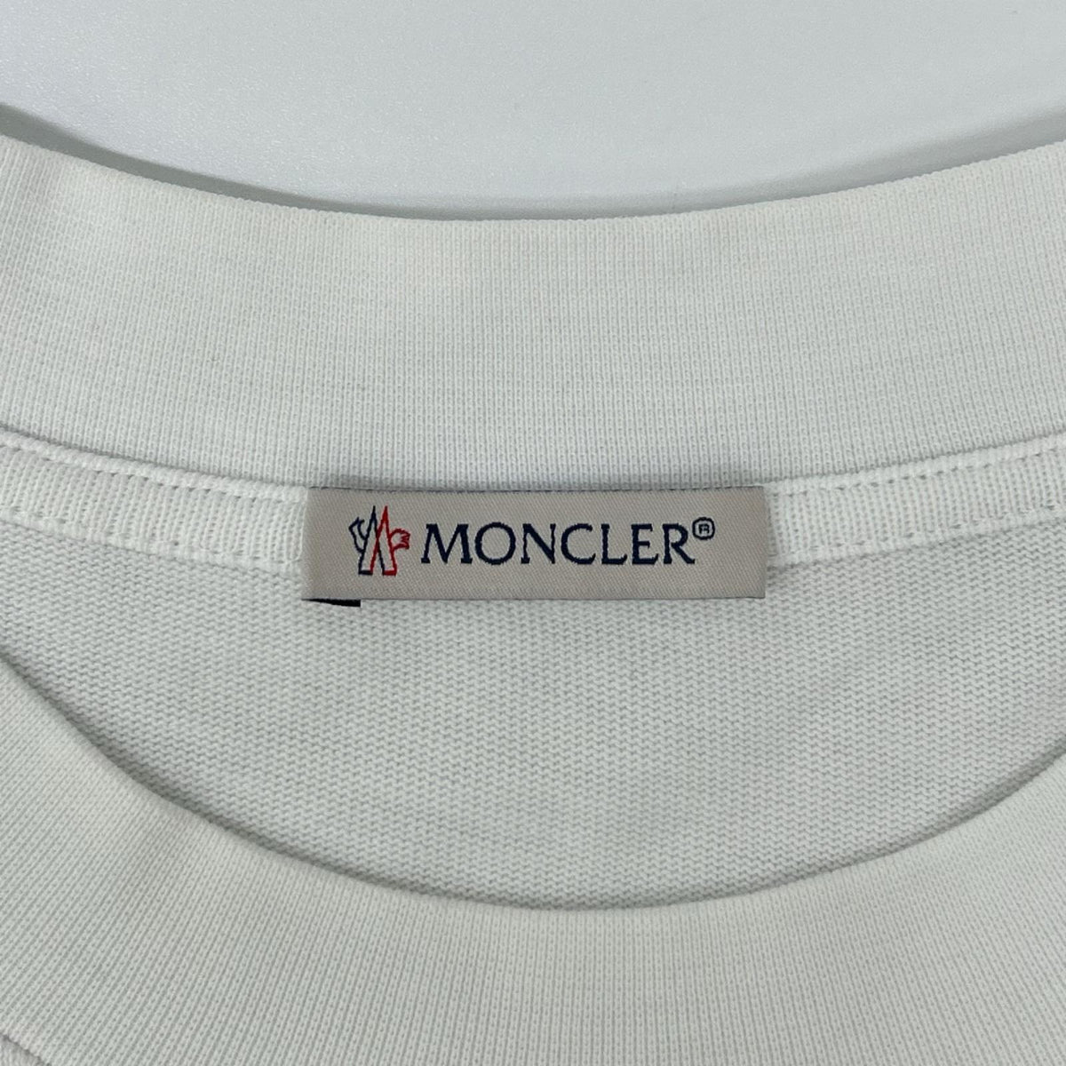 MONCLER 22 White Embroidered Logo T-Shirt Size L