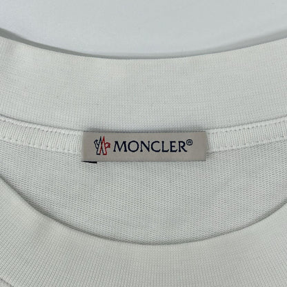 MONCLER 22 White Embroidered Logo T-Shirt Size L