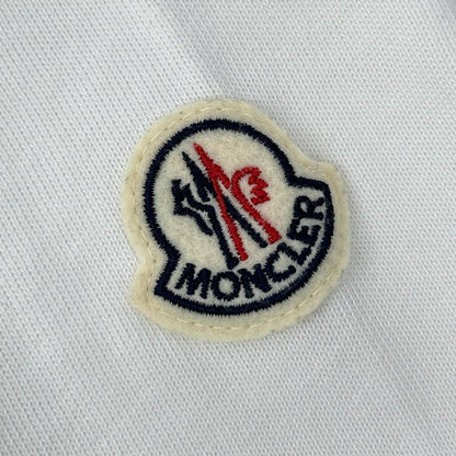 MONCLER 22 White Embroidered Logo T-Shirt Size L