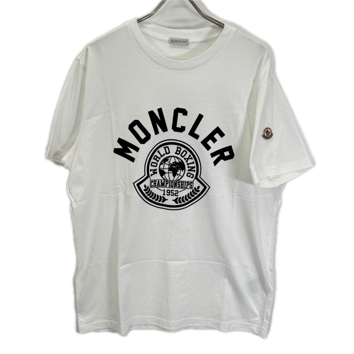 MONCLER 22 White Logo Print T-Shirt Size XXL