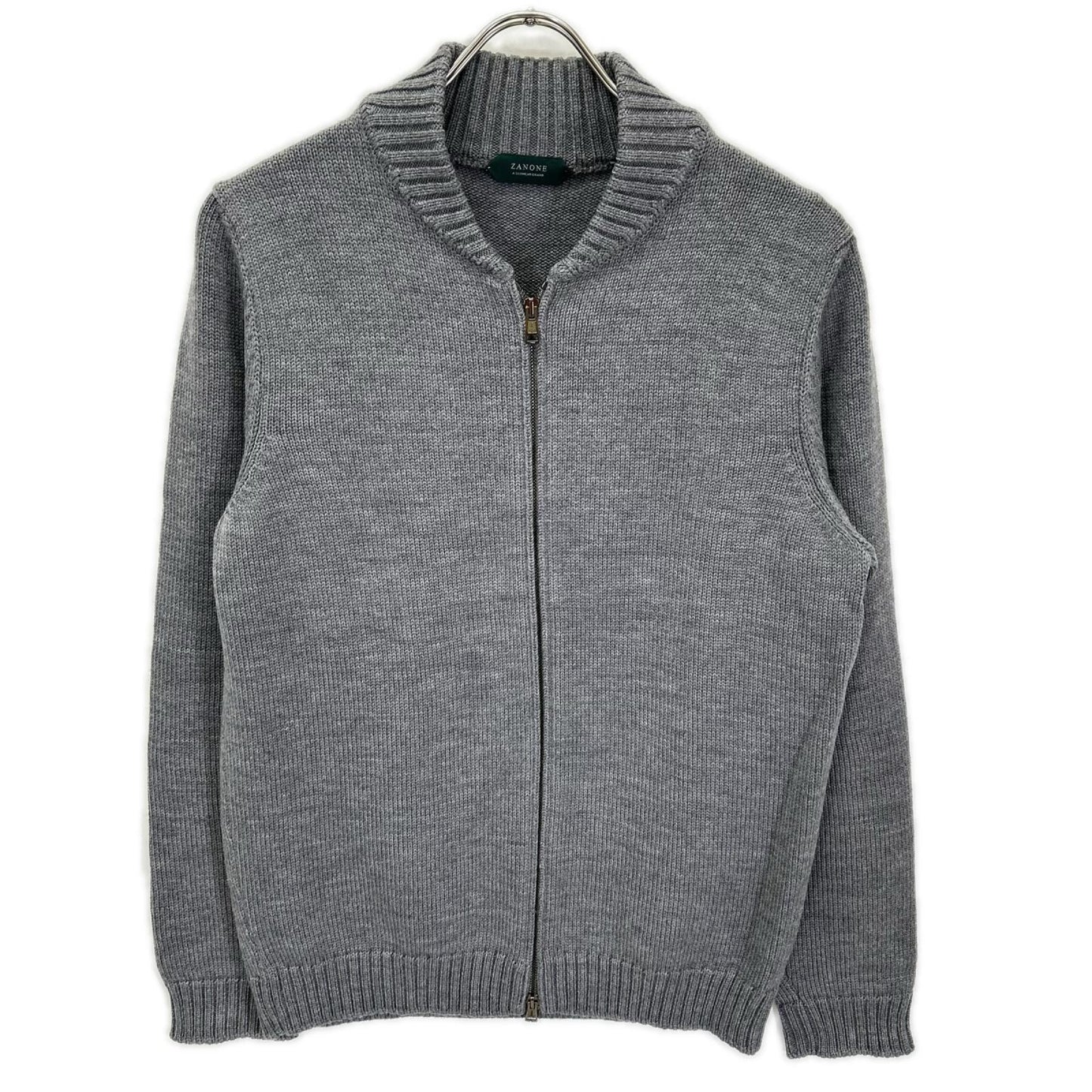 ZANONE 5-Gauge Wool Zip-Up Jacket Gray Size 50