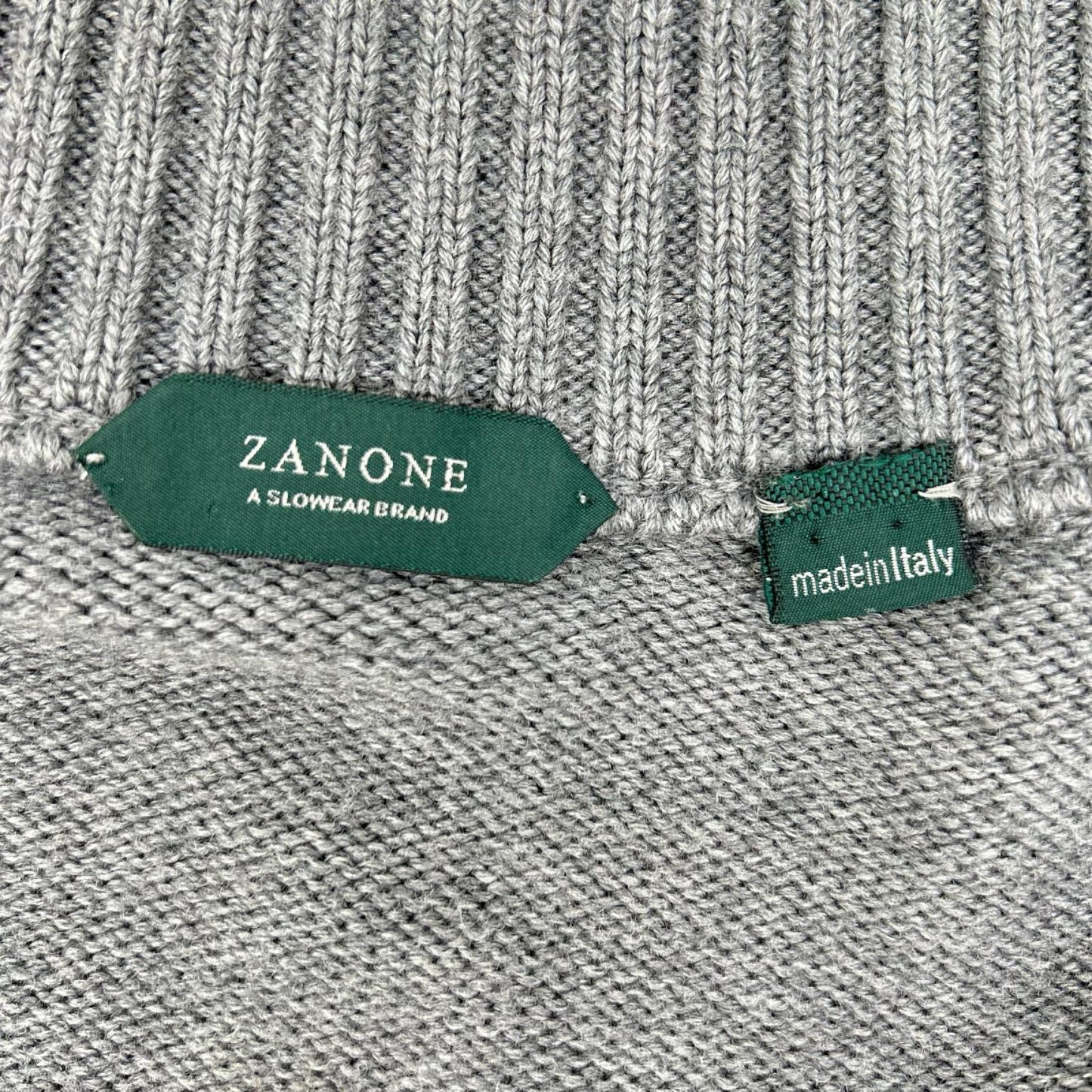 ZANONE 5-Gauge Wool Zip-Up Jacket Gray Size 50