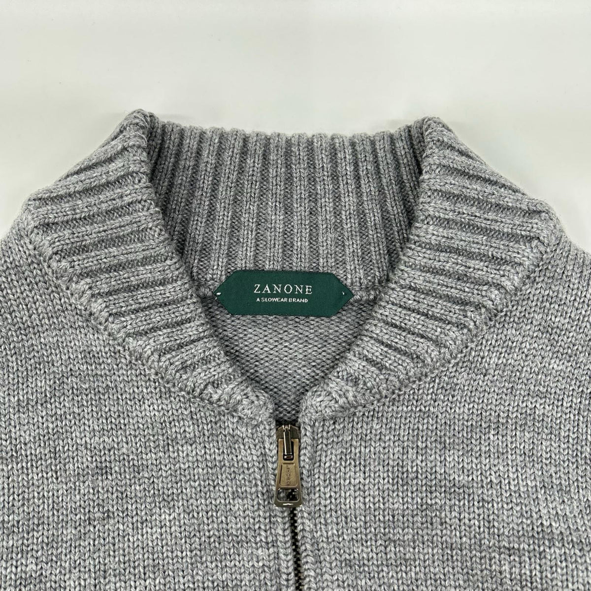 ZANONE 5-Gauge Wool Zip-Up Jacket Gray Size 50
