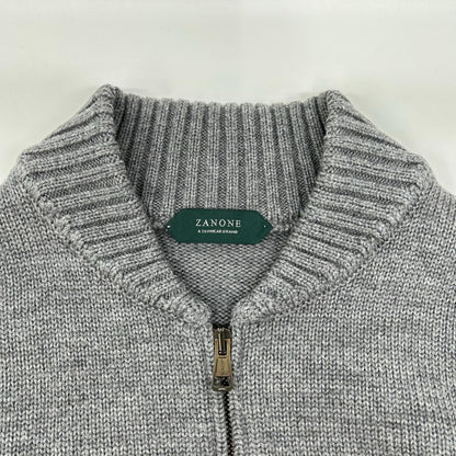 ZANONE 5-Gauge Wool Zip-Up Jacket Gray Size 50