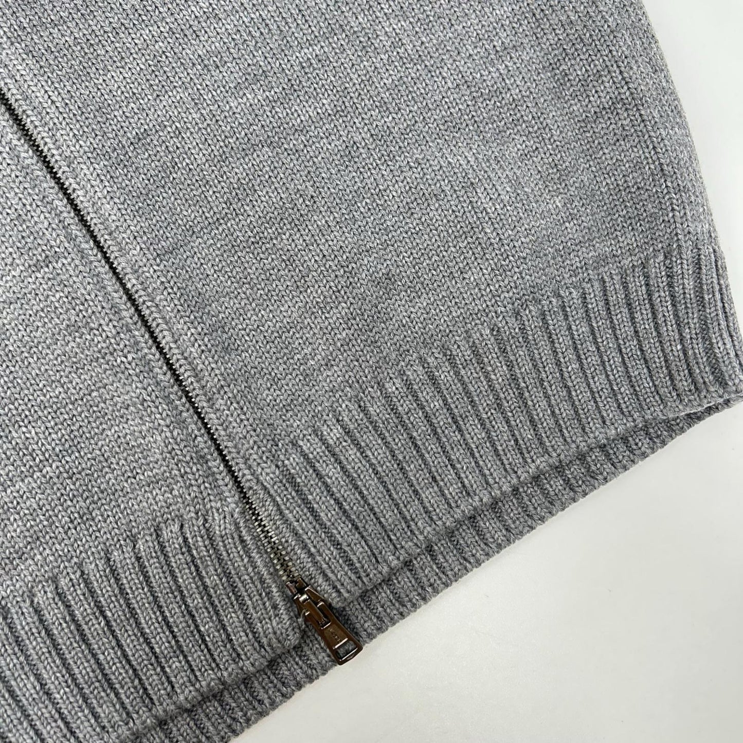 ZANONE 5-Gauge Wool Zip-Up Jacket Gray Size 50