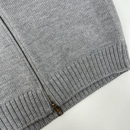ZANONE 5-Gauge Wool Zip-Up Jacket Gray Size 50