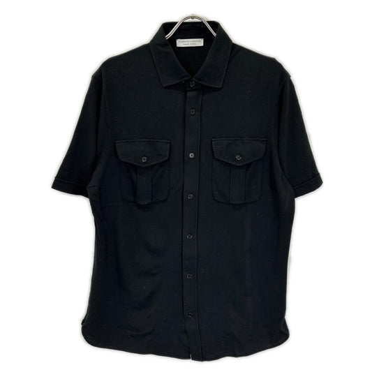 FILIPPO DE LAURENTIIS Cotton Front Shirt Black Size 52