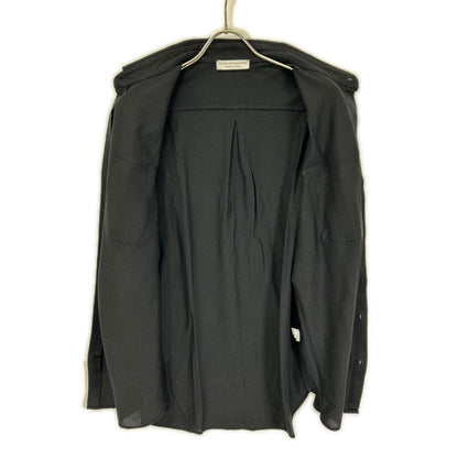FILIPPO DE LAURENTIIS Cotton Front Shirt Black Size 52