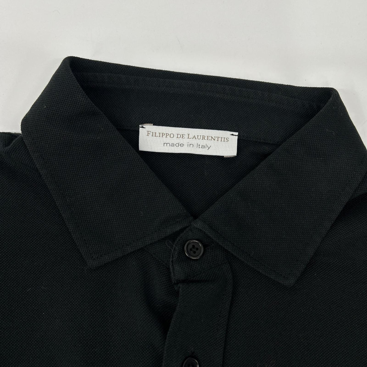 FILIPPO DE LAURENTIIS Cotton Front Shirt Black Size 52