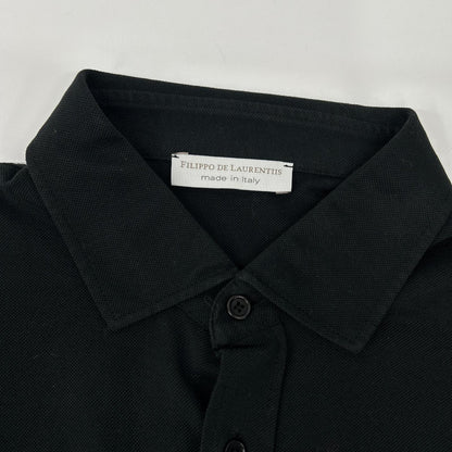 FILIPPO DE LAURENTIIS Cotton Front Shirt Black Size 52