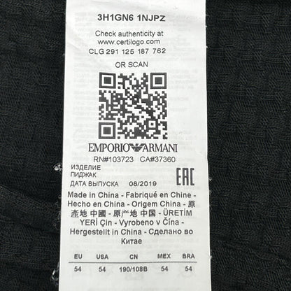 EMPORIOARMANI Honeycomb Jacquard Jacket Black Size 54