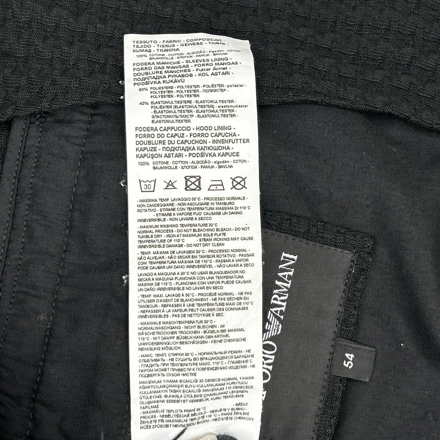 EMPORIOARMANI Honeycomb Jacquard Jacket Black Size 54