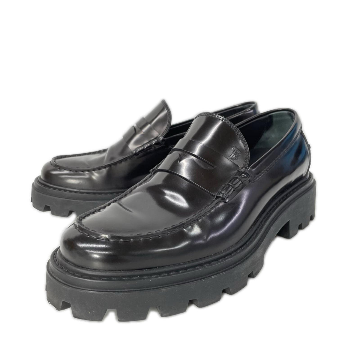 TOD'S Leather Penny Loafers Black Size 5 1/2