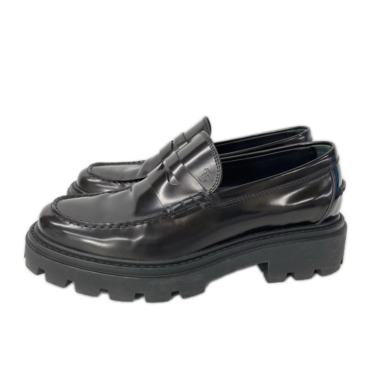 TOD'S Leather Penny Loafers Black Size 5 1/2