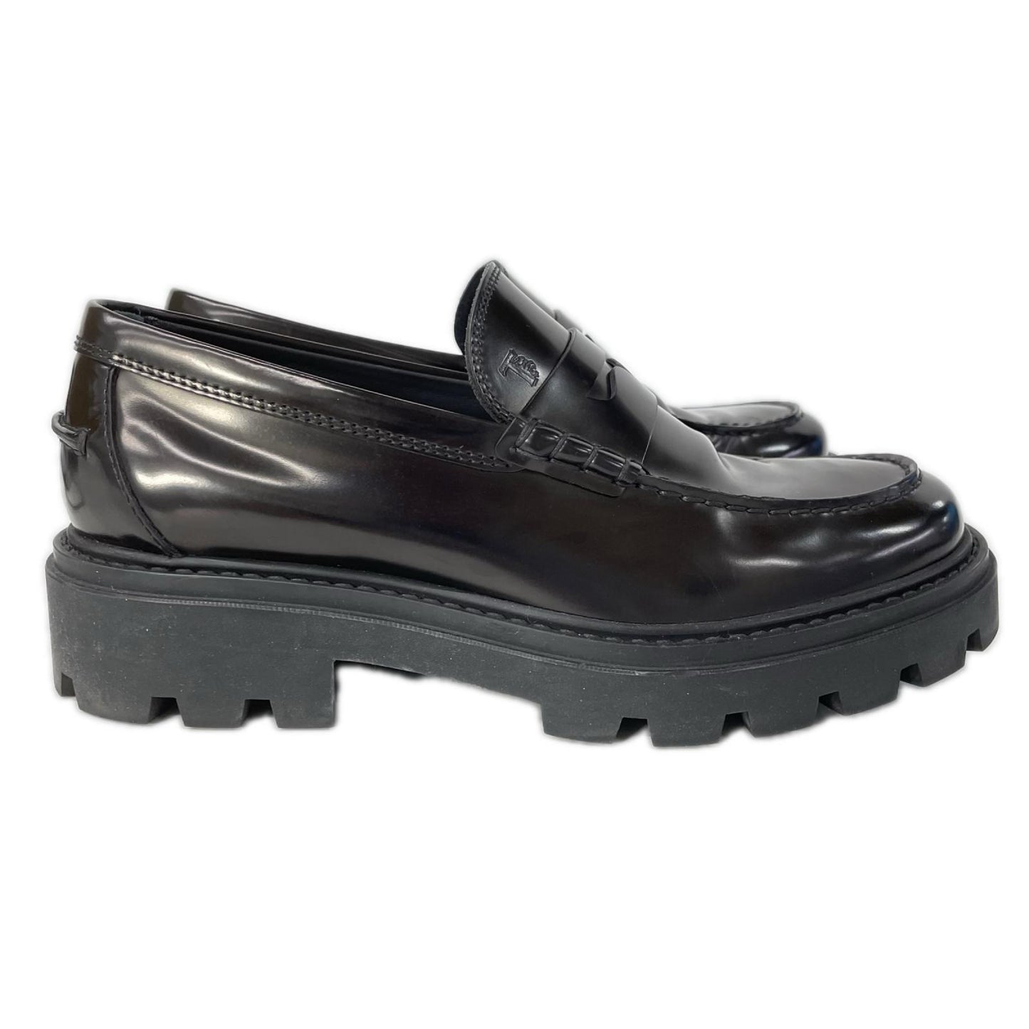 TOD'S Leather Penny Loafers Black Size 5 1/2