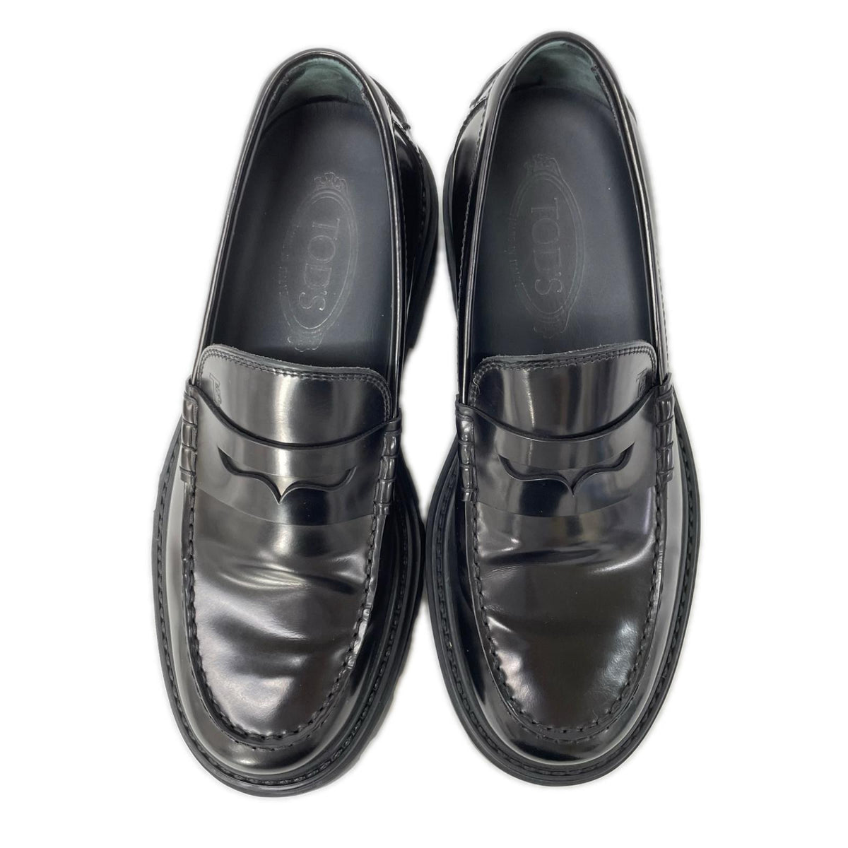 TOD'S Leather Penny Loafers Black Size 5 1/2