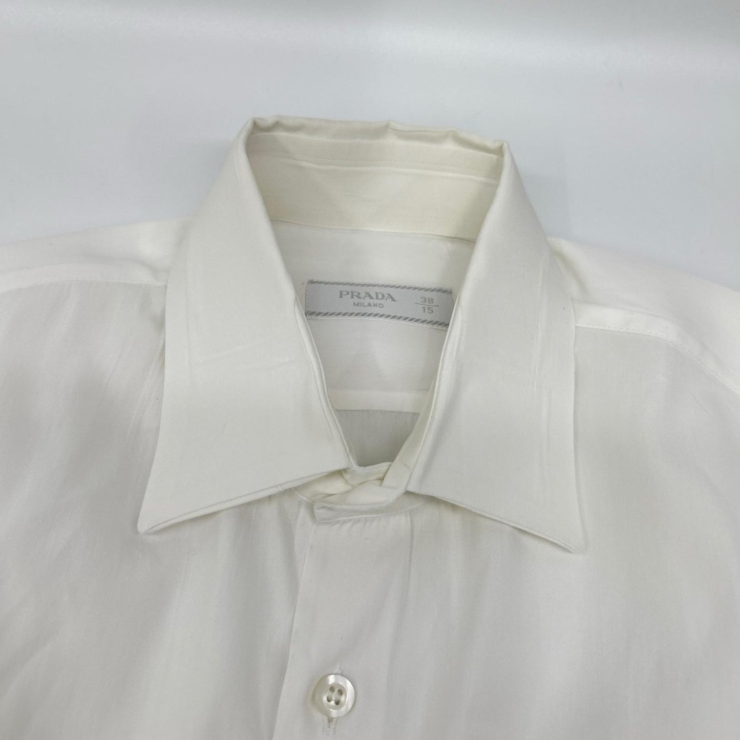 PRADA 22 Stretch Poplin Shirt White Size 38/15