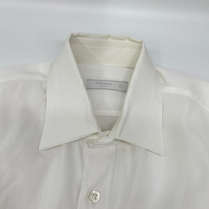 PRADA 22 Stretch Poplin Shirt White Size 38/15