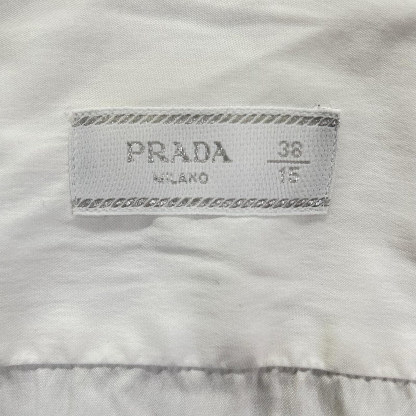PRADA '18 Stretch Poplin Shirt White Size 38/15