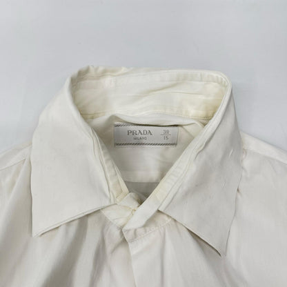 PRADA '18 Stretch Poplin Shirt White Size 38/15