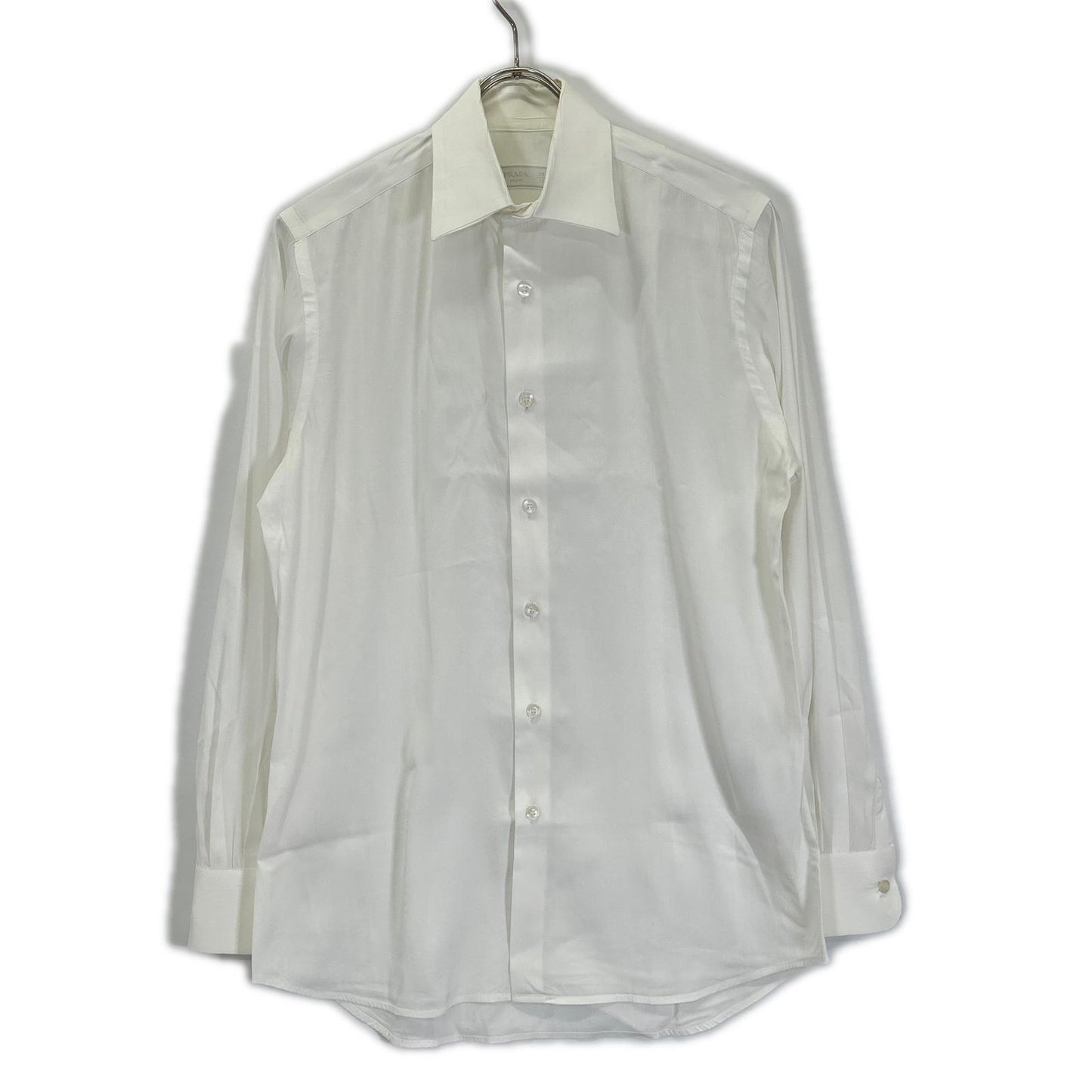 PRADA 2018 White Cotton Long Sleeve Shirt Size 38/15