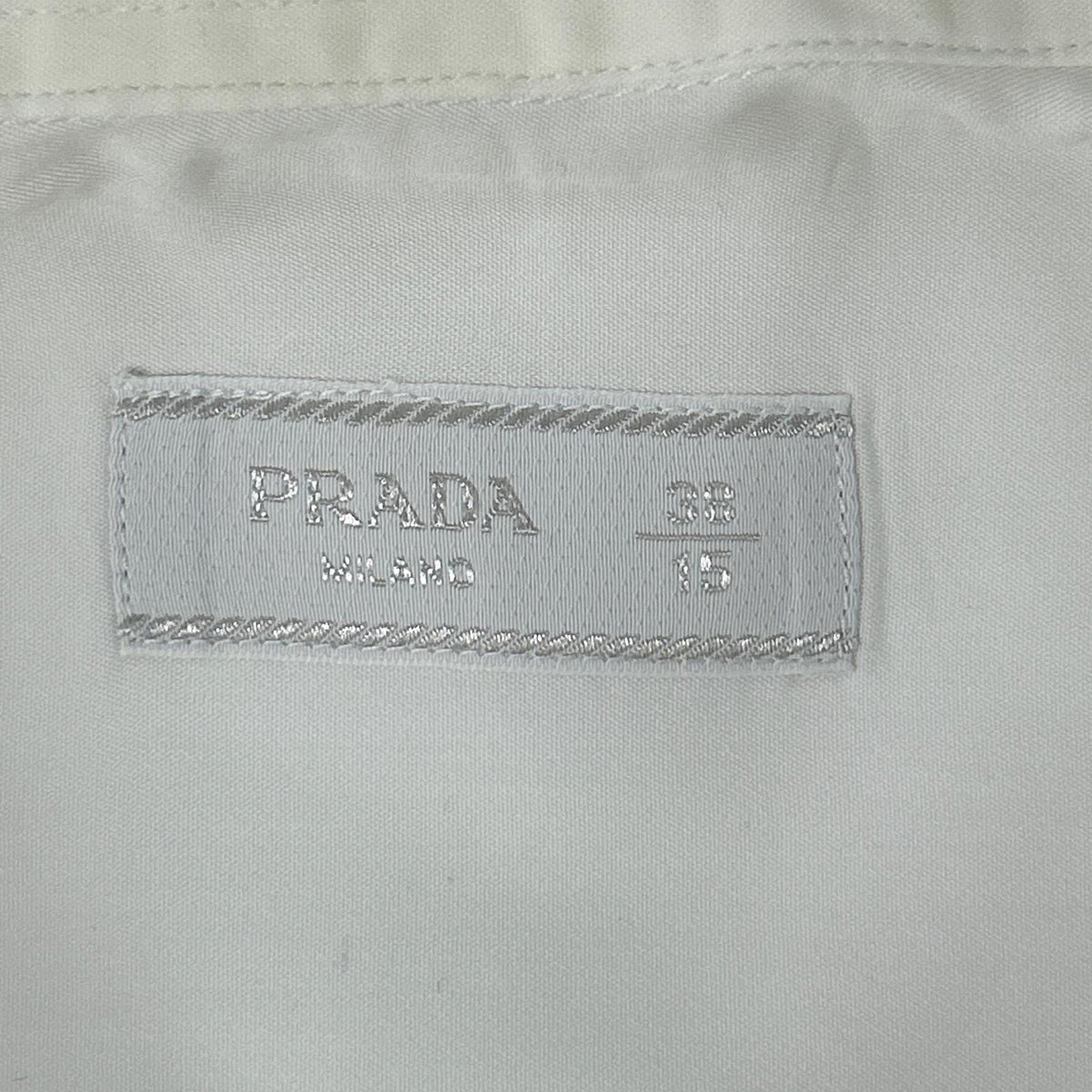 PRADA 2018 White Cotton Long Sleeve Shirt Size 38/15