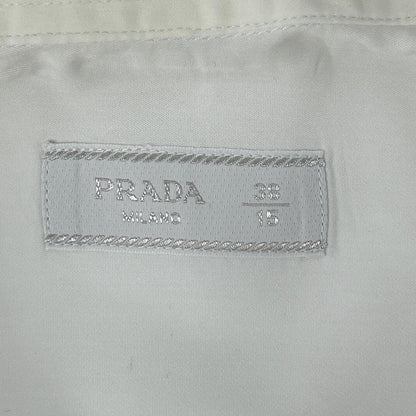 PRADA 2018 White Cotton Long Sleeve Shirt Size 38/15