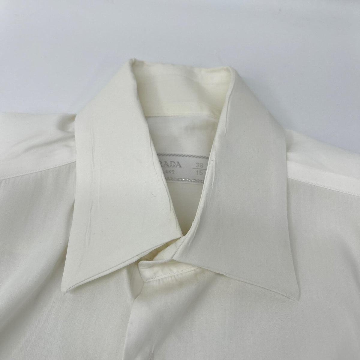 PRADA 2018 White Cotton Long Sleeve Shirt Size 38/15