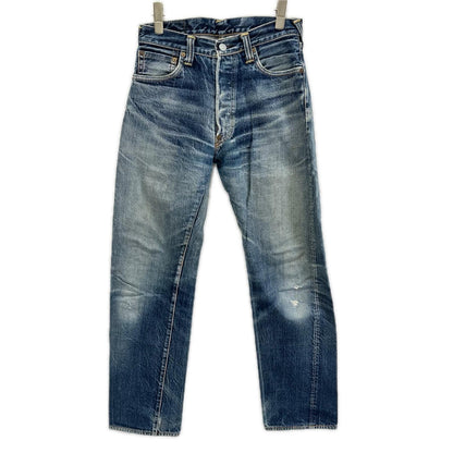 EVISU Indigo Blue Button Fly Jeans Size 32×35