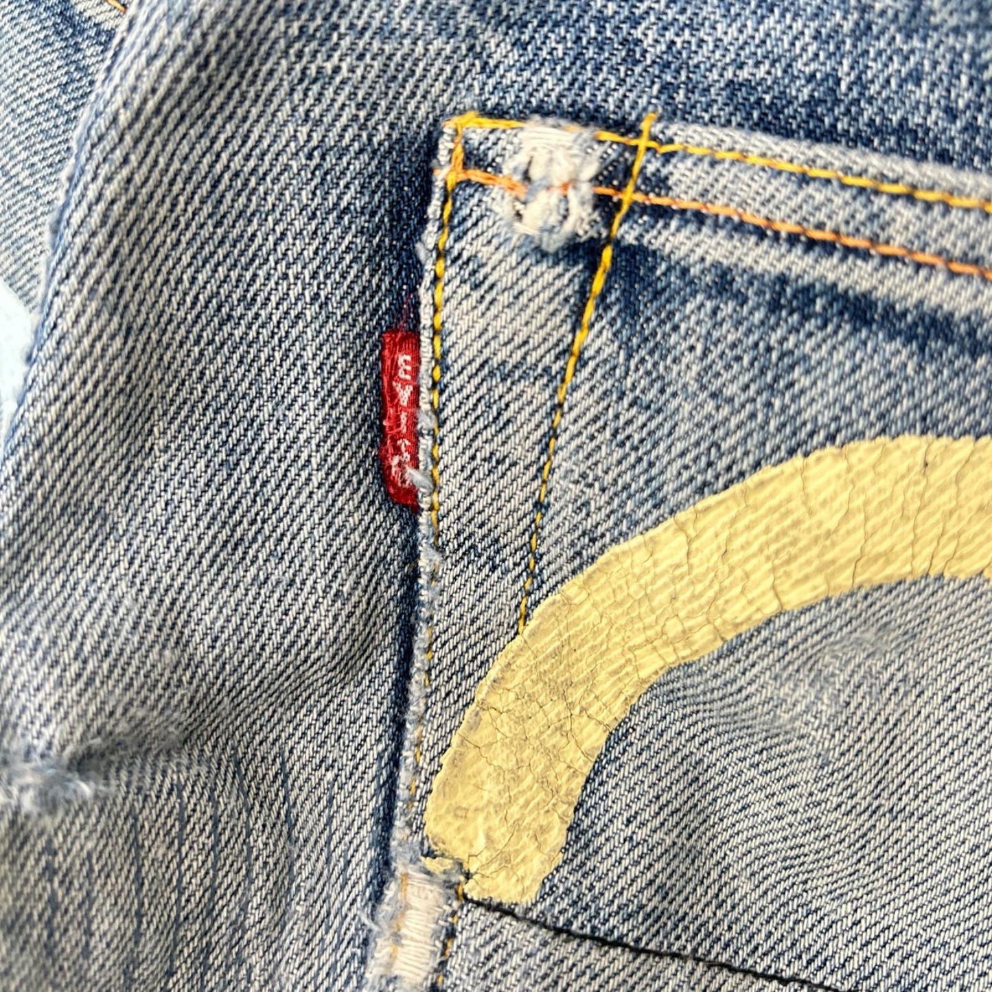 EVISU Indigo Blue Button Fly Jeans Size 32×35