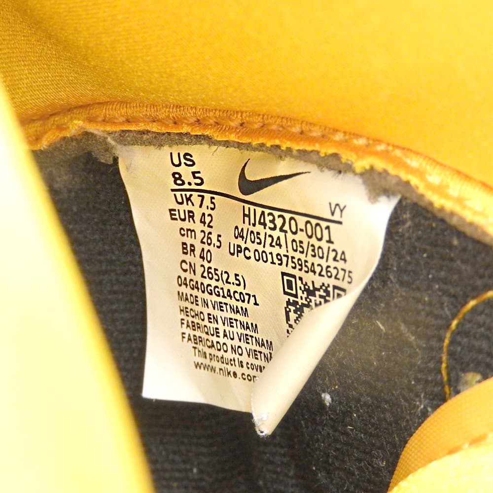 NIKE Dunk HI Retro PRM Sneakers Yellow/Black Size 8.5(US)
