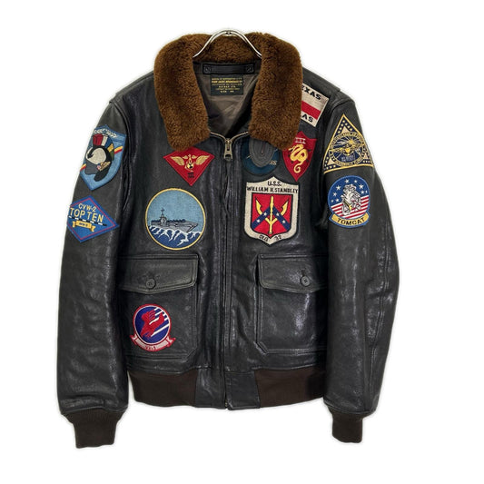 AVIREX G-1 TOP GUN Sheepskin Flight Jacket Brown Size 40
