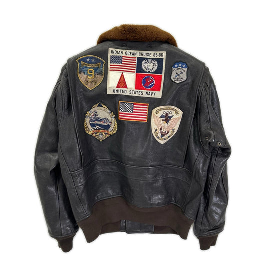 AVIREX G-1 TOP GUN Sheepskin Flight Jacket Brown Size 40