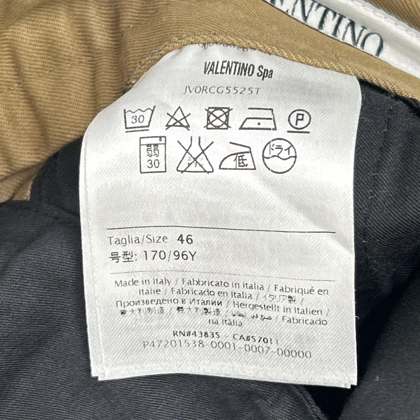 VALENTINO Beige Cotton Pants JV0RCG5525T Size 46