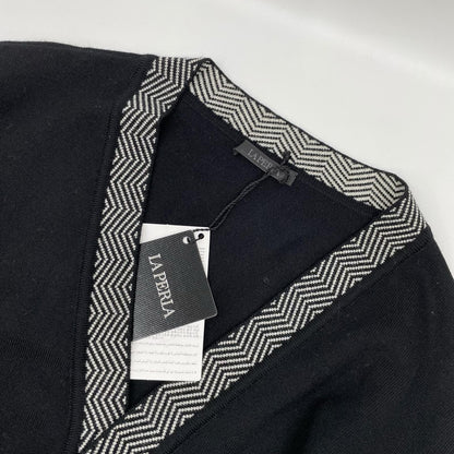 LAPERLA Black Wool Cardigan Size L