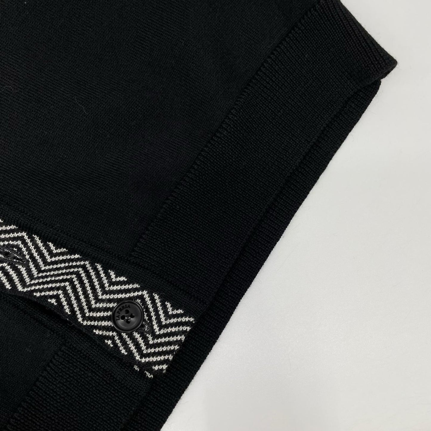 LAPERLA Black Wool Cardigan Size L