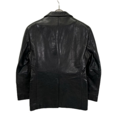 TABLOID NEWS Black Cow Leather Tailored Blazer Size 2