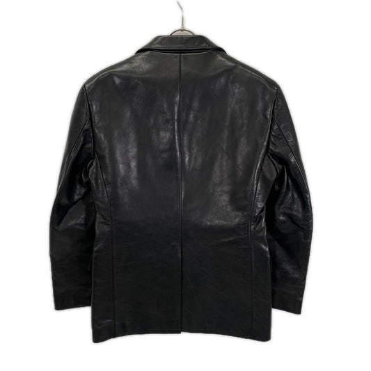 TABLOID NEWS Black Cow Leather Tailored Blazer Size 2