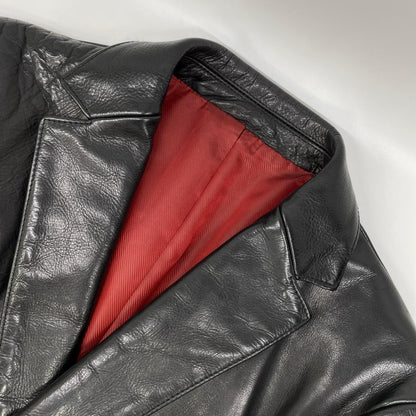 TABLOID NEWS Black Cow Leather Tailored Blazer Size 2