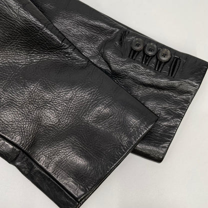 TABLOID NEWS Black Cow Leather Tailored Blazer Size 2
