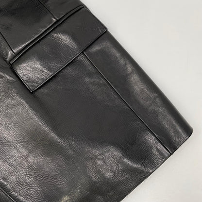 TABLOID NEWS Black Cow Leather Tailored Blazer Size 2